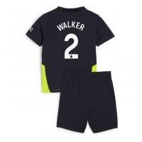 Manchester City Kyle Walker #2 Udebane Trøje Børn 2024-25 Kortærmet (+ Korte bukser)